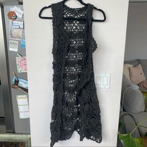 Knitted fall long cardigan